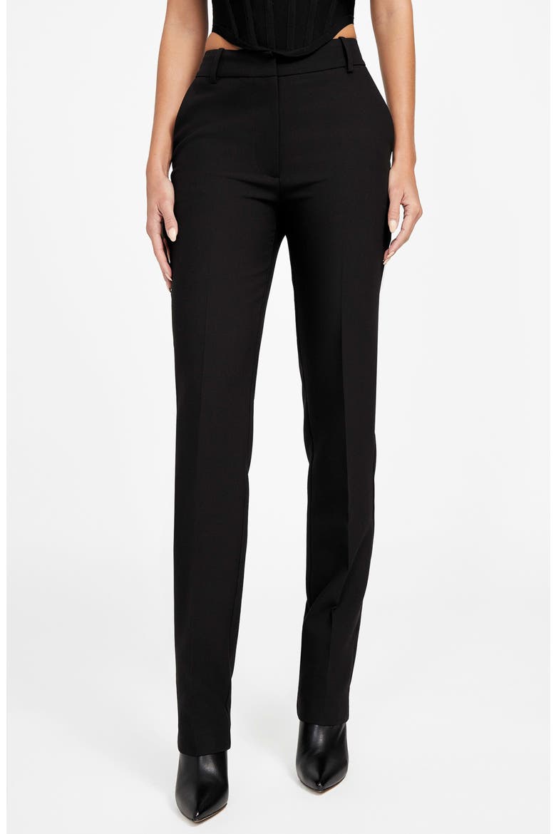 Dalia Mid Rise Slim Chinos, Main, color, JBLACK-BLACK