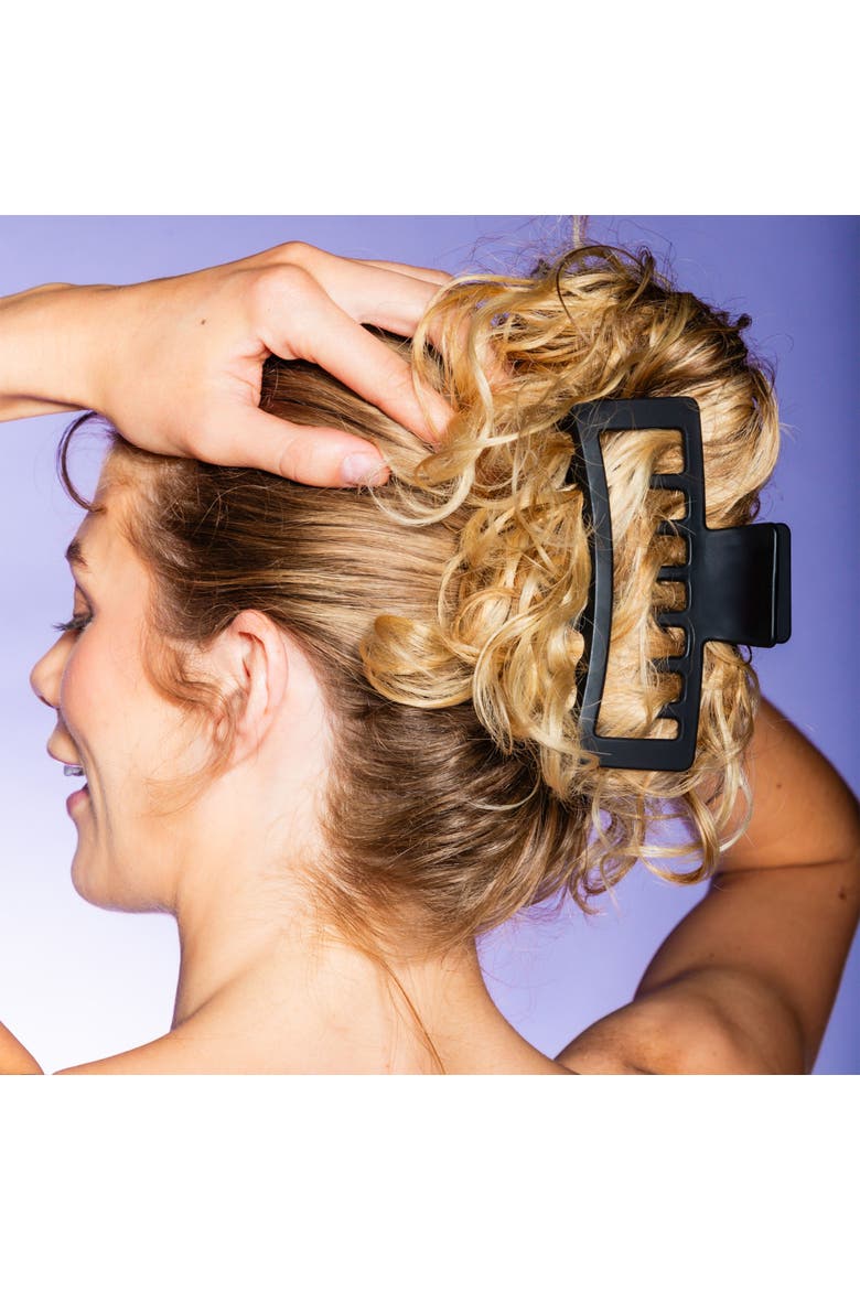 XL Rectangle Claw Clip for Thick Hair, Alternate, color, Black