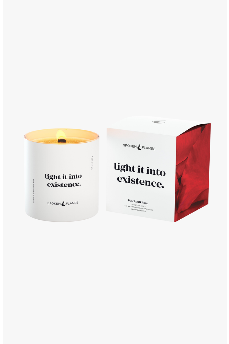 Light It Into Existence Candle, Alternate, color, White Container
