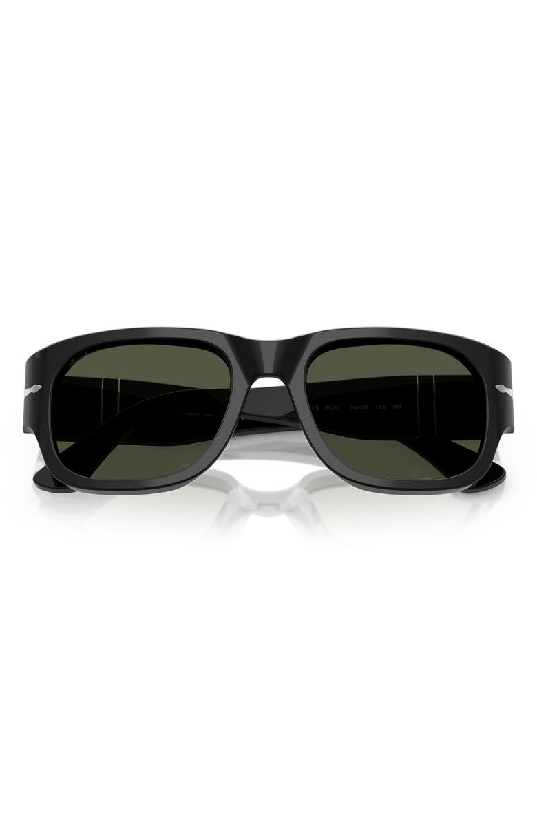 Persol 52mm Square Sunglasses, Alternate, color, Black / Green
