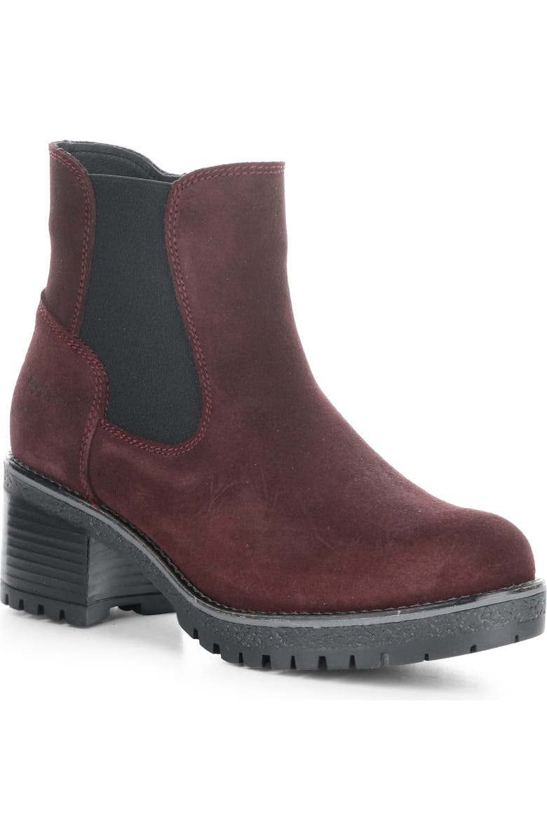 Bos. & Co. Mercy Waterproof Zip Bootie, Main, color, Mulberry Suede