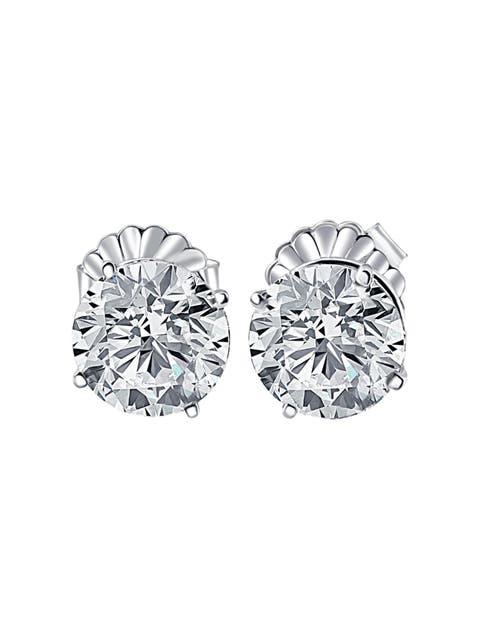 Certified 6.00CT Round Diamond Studs 14k Gold Lab Grown