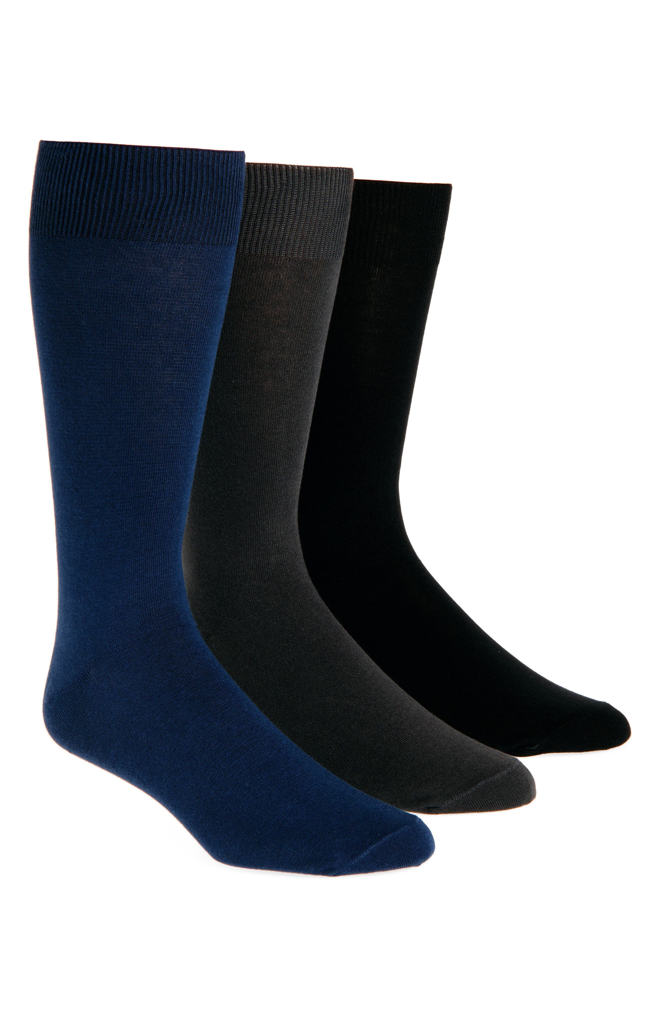Lorenzo Uomo Assorted 3-Pack Cotton Blend Dress Socks