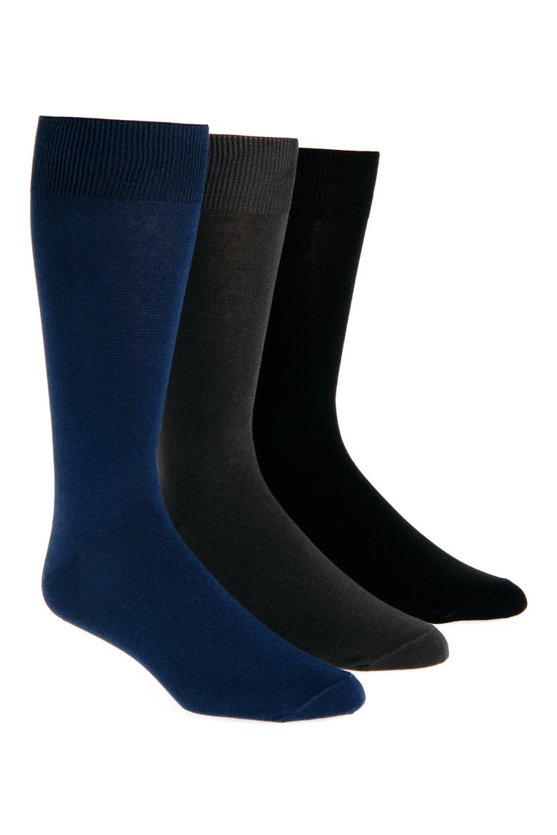 Assorted 3-Pack Cotton Blend Dress Socks, Main, color, TAUPE MULTI