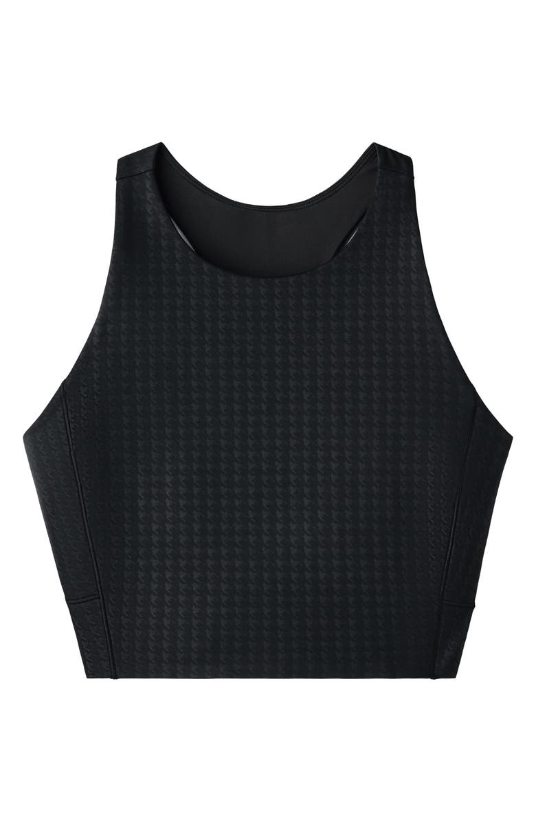 Rhone Revive Longline Sports Bra, Alternate, color, Pure Black Houndstooth