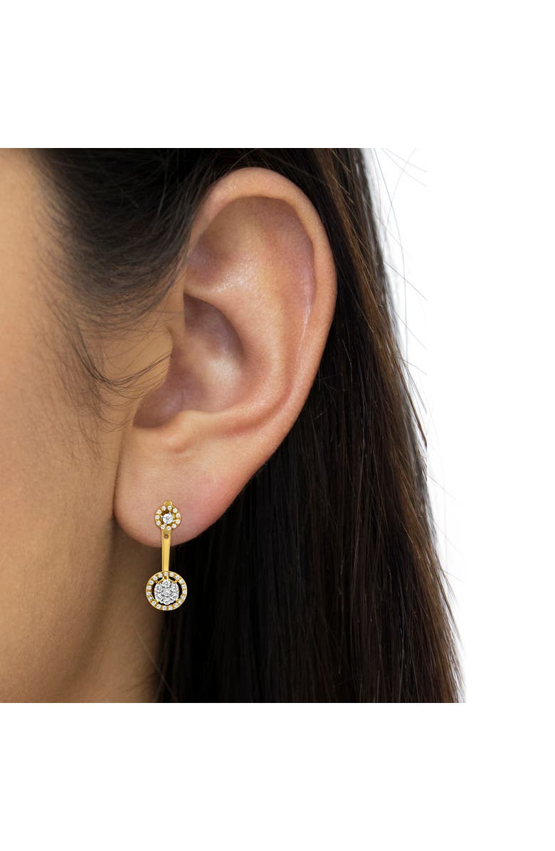 Haus of Brilliance 14K Yellow Gold Plated Silver 5/8 Ct Diamond Removable Stud and Dangle Earrings, Alternate, color, Yellow