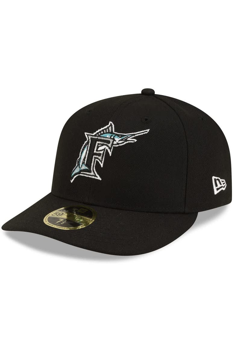 Men's New Era  Black Florida Marlins On-Field Authentic Collection Low Profile 59FIFTY Fitted Hat, Alternate, color, Black
