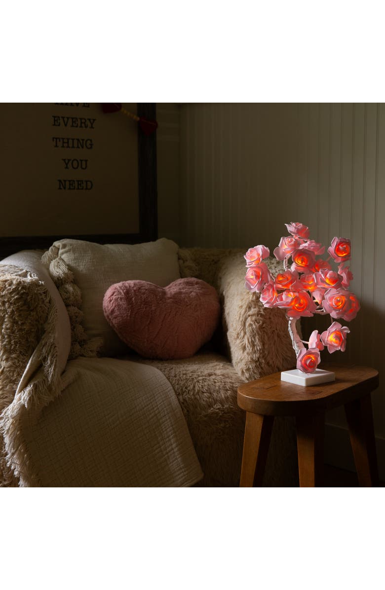 NEARLY NATURAL 2-ft Pre-Lit Artificial Valentine's Day Twig Tree with 24 Rose Shaped LED Lights, Alternate, color, Pink