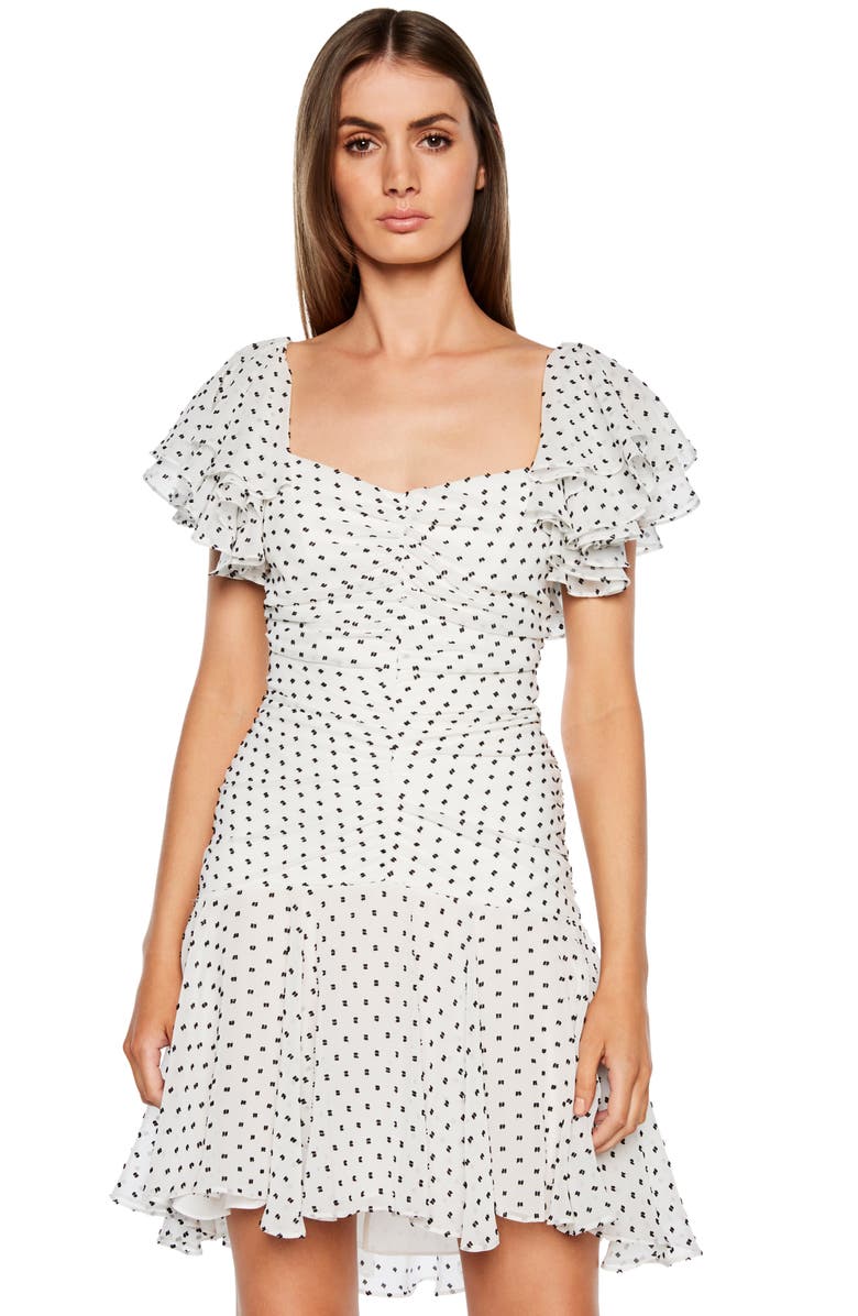 Bardot Jessi Ruched & Ruffled Party Dress, Alternate, color, 