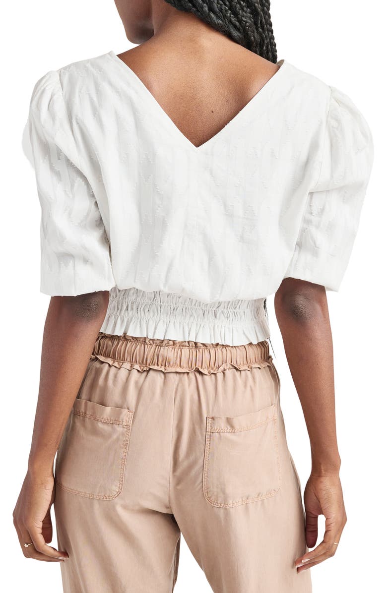 Splendid Elettra Smocked Waist Cotton Top, Alternate, color,