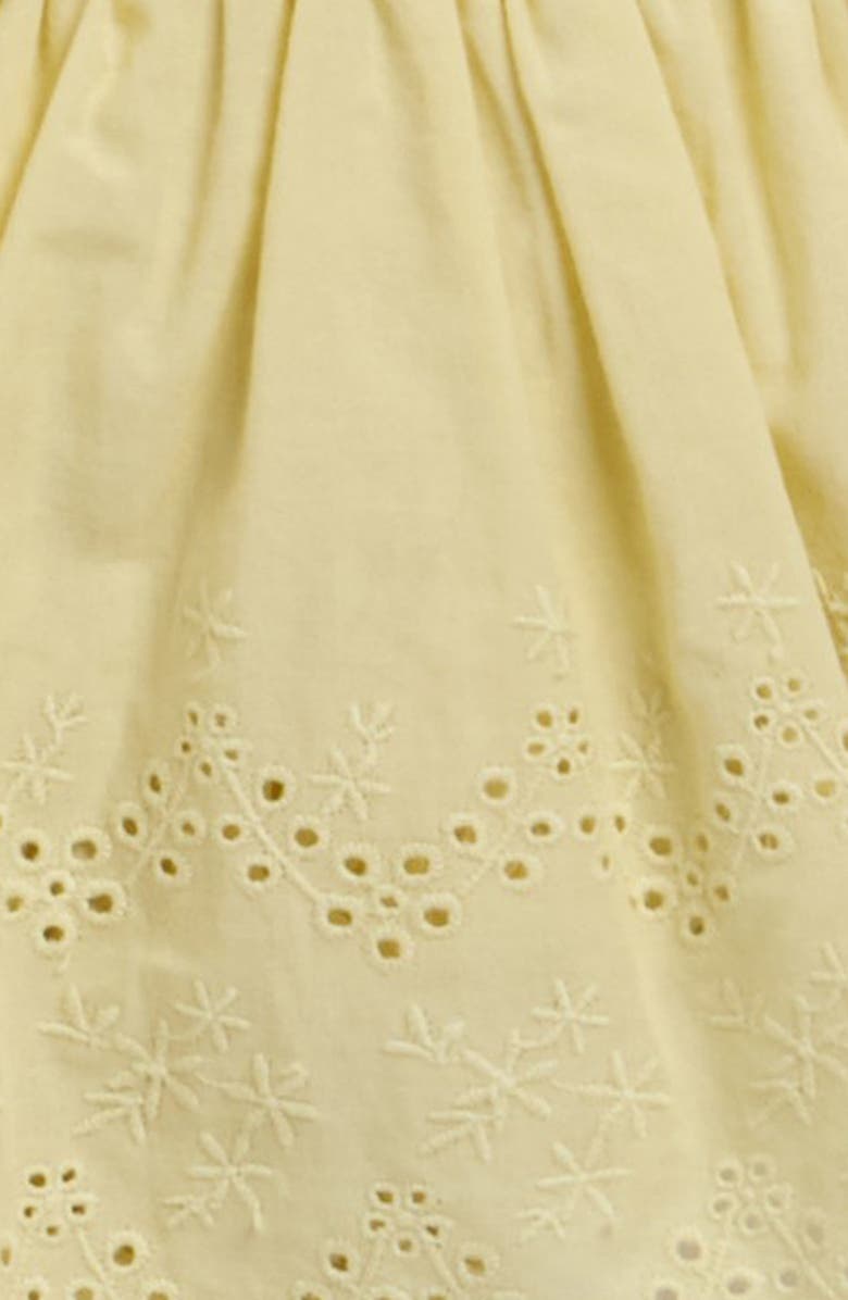 Rylee + Cru Remi Citron Eyelet Cotton Skirted Bodysuit, Alternate, color, Citron