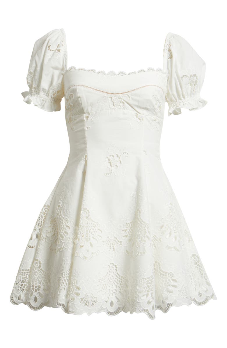 HOUSE OF CB Lavina Cotton Broderie A-Line Dress, Alternate, color, White