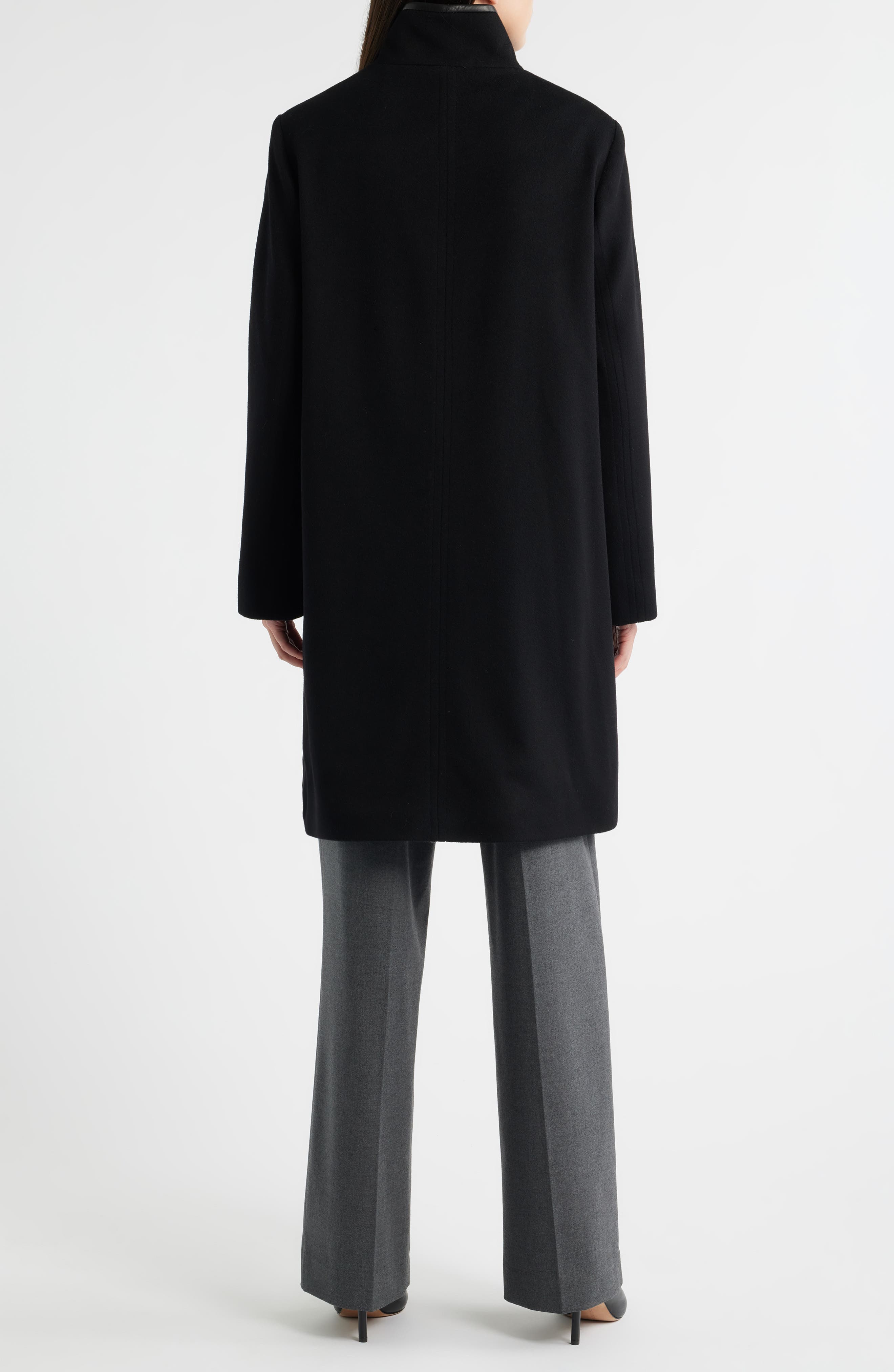 Jagger Wool Coat with Leather Trim - image 2