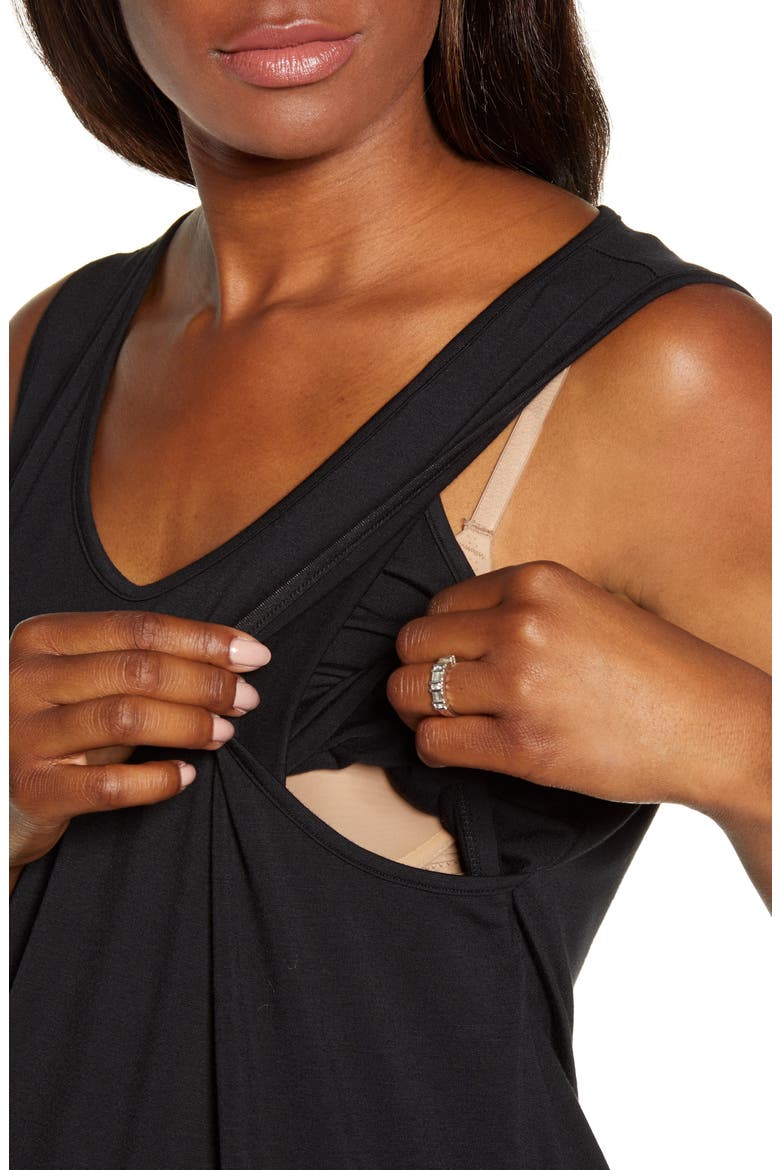 Swing Maternity/Nursing Tank, Alternate, color, BLACK