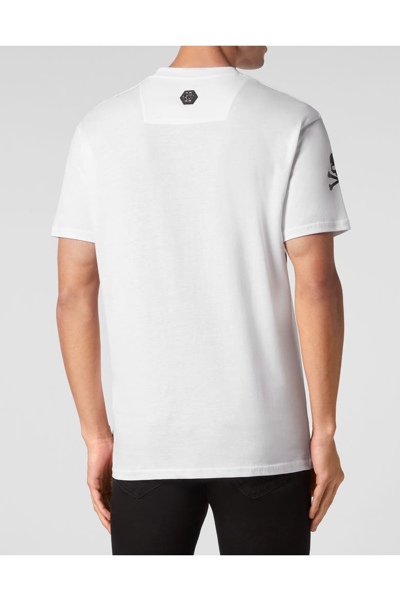 T-Shirt Round Neck Gothic Plein Men, Alternate, color, white