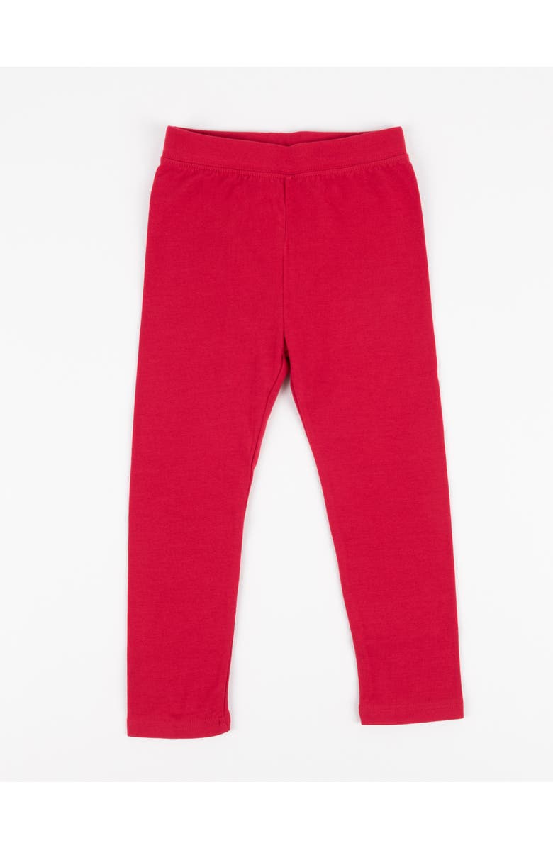 Leveret Girls Cotton Leggings, Solid Colors, Main, color, Red