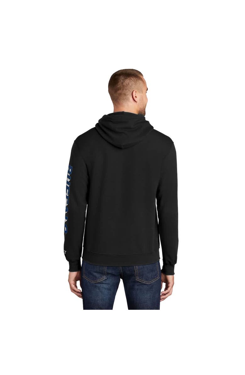 STARTER Men's Starter Black Buffalo Bills Wordmark Logo Pullover Hoodie, Alternate, color, Black