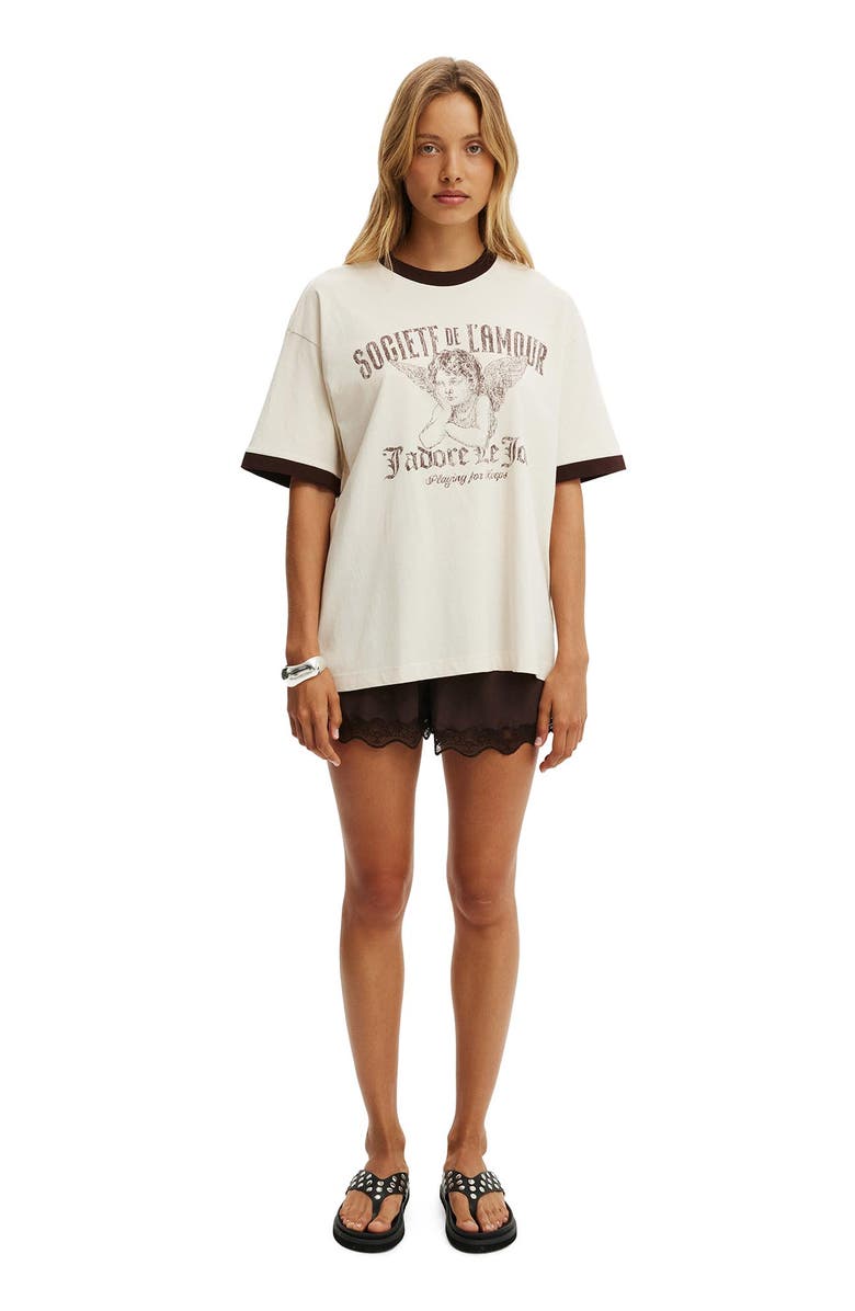 Cotton On The Boxy Graphic Tee, Alternate, color, Societe De L Amour Coconut