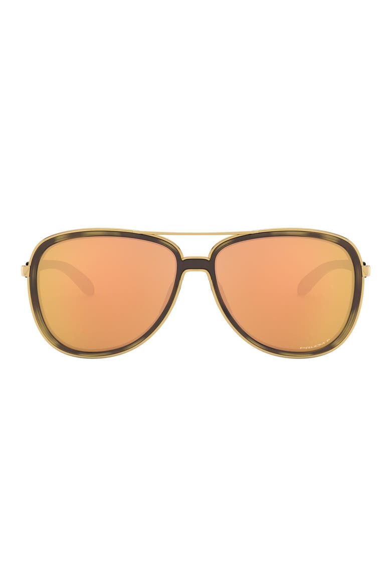 Split Time 58mm Prizm™ Polarized Pilot Sunglasses, Main, color, BROWN TORTOISE GOLD PRIZM ROSE