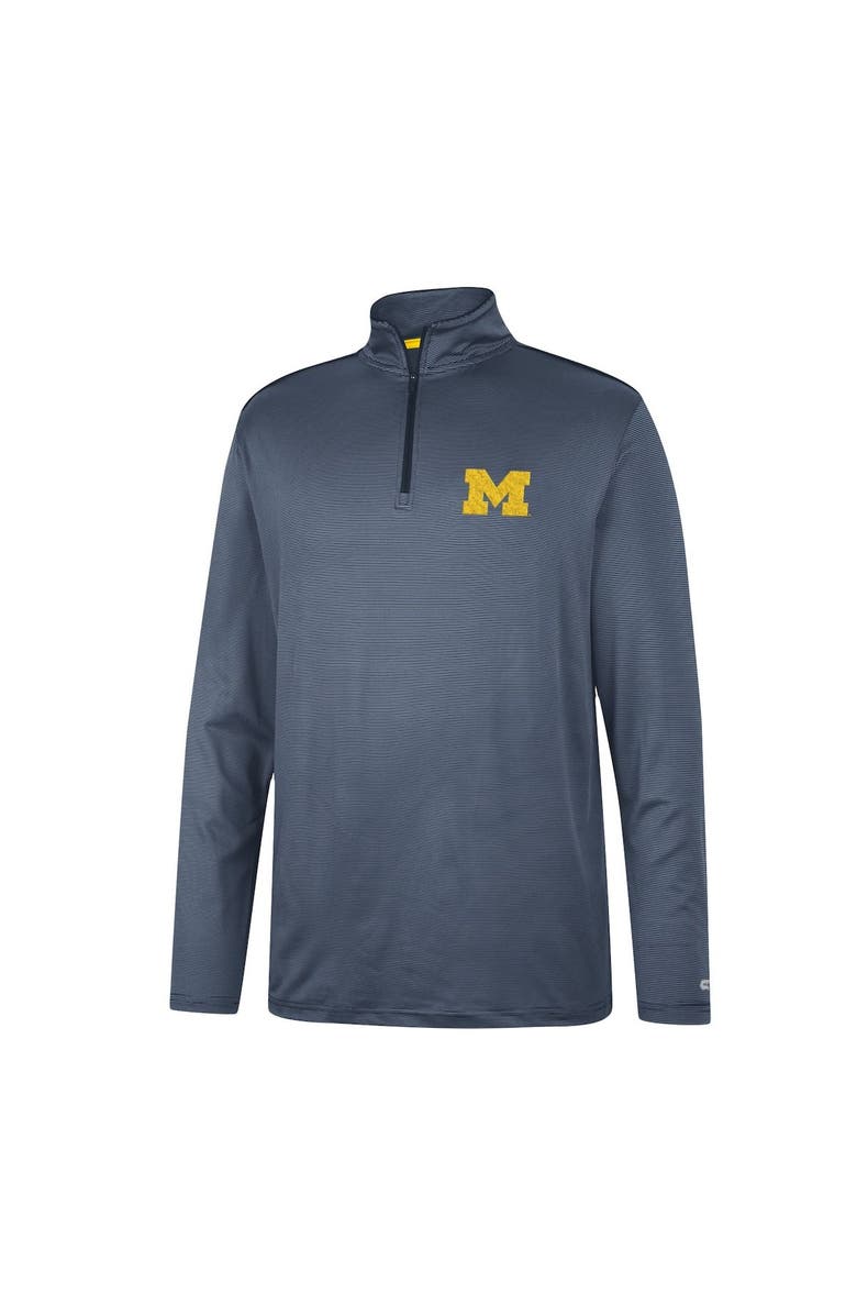 COLOSSEUM Men's Colosseum Navy Michigan Wolverines Logo Quarter-Zip Windshirt, Alternate, color, 