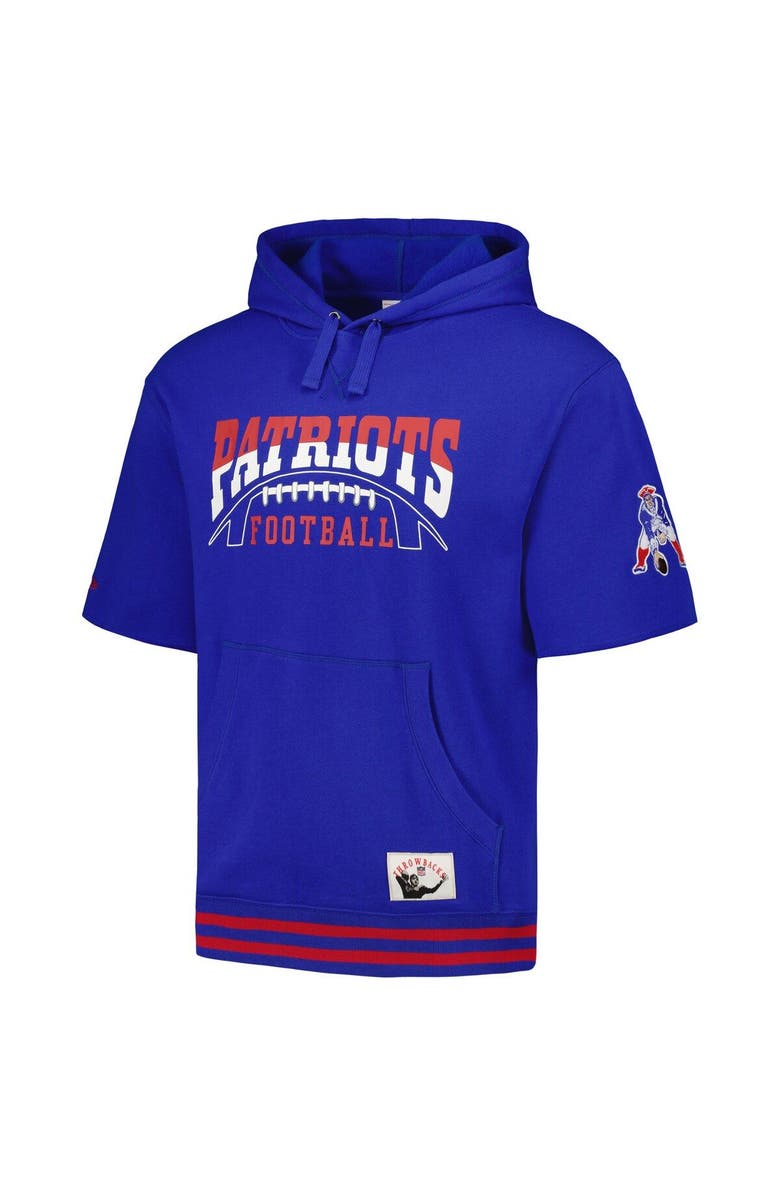 Mitchell & Ness Men's Mitchell & Ness Royal New England Patriots Pre-Game Short Sleeve Pullover Hoodie, Alternate, color, Royal