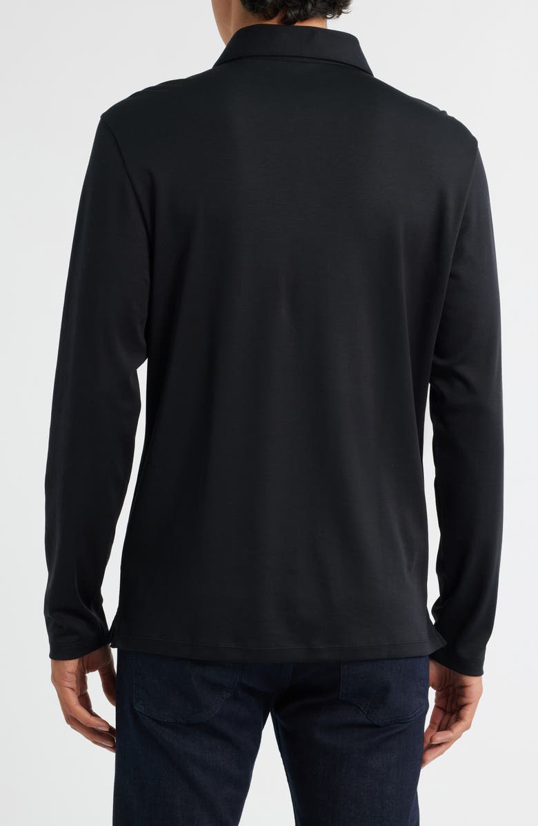 Robert Barakett Georgia Long Sleeve Pima Cotton Polo, Alternate, color, Black