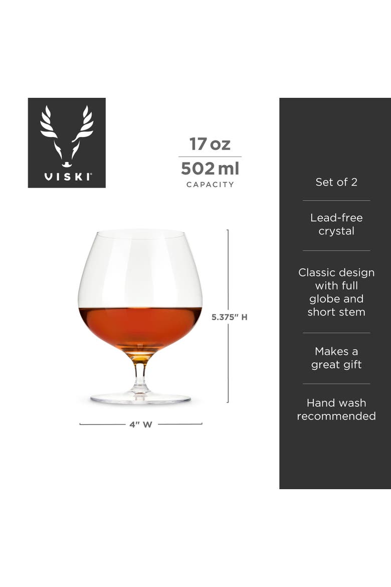 Raye Crystal Wingback Brandy Glasses Set of 2, Alternate, color, Clear