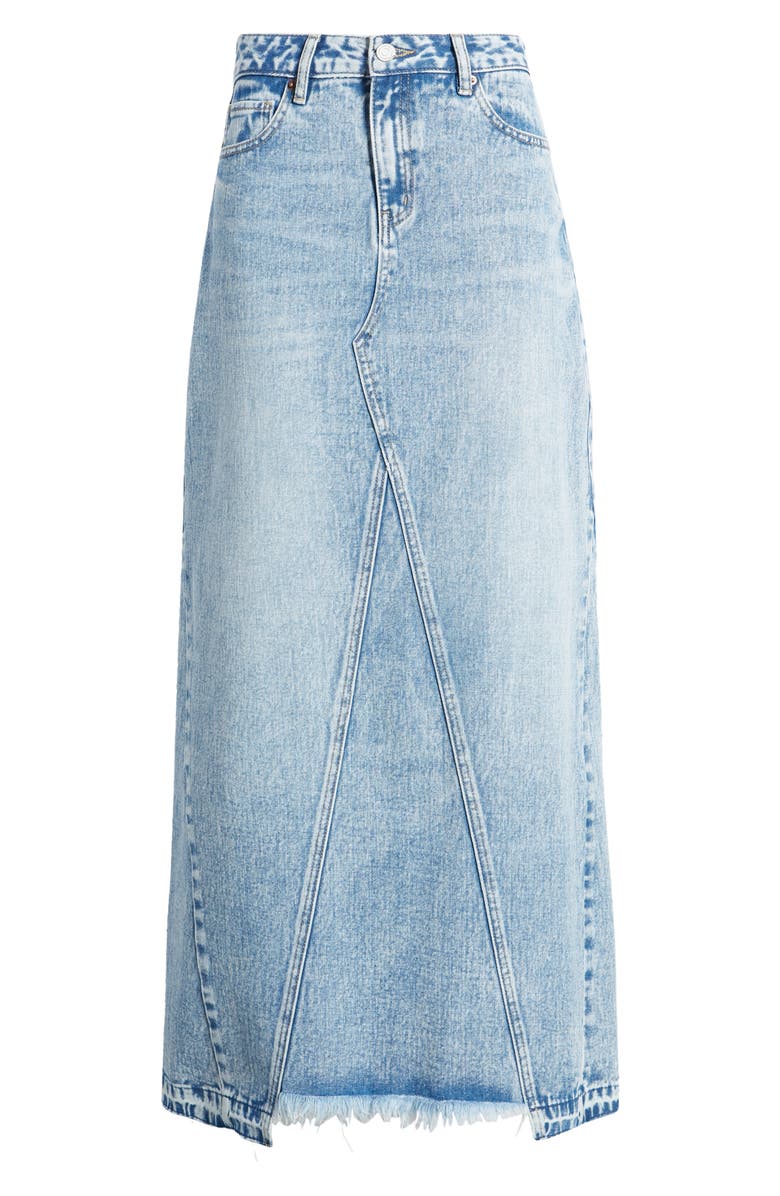 Prosperity Denim Release Hem Denim Maxi Skirt, Alternate, color, 