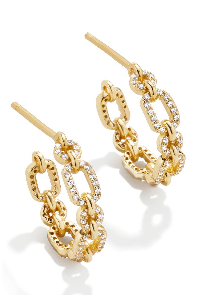 Daisy Hoop Earrings, Main, color, GOLD