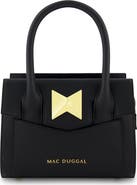 Mac Duggal Gold Plated Hardware Small Leather Tote Bag