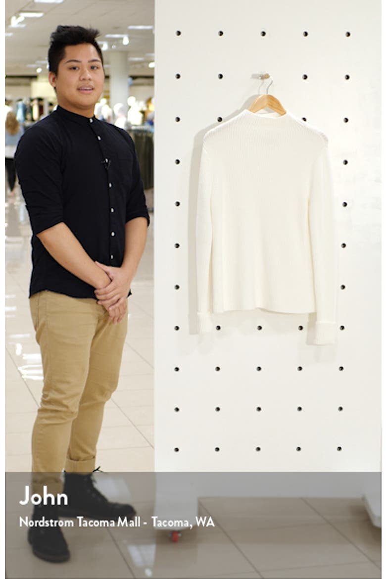 Funnel Neck Ribbed Sweater video