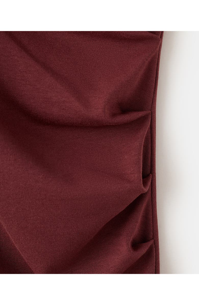 MANGO Ruched Sleeveless Midi Dress, Alternate, color, Russet