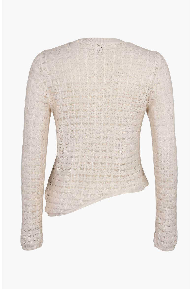 Textured Sheer Knit Top, Alternate, color, Cream