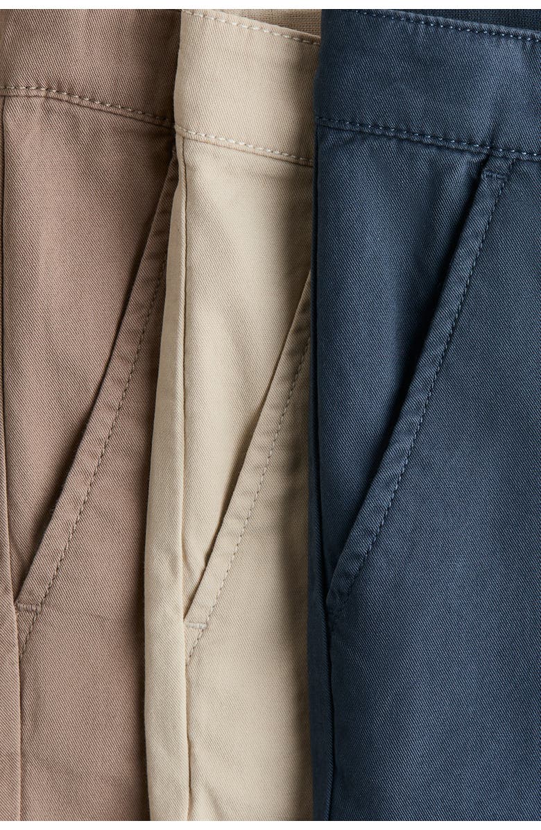 H&M 3-pack Cotton Twill Chinos, Alternate, color, Navy Blue/Beige
