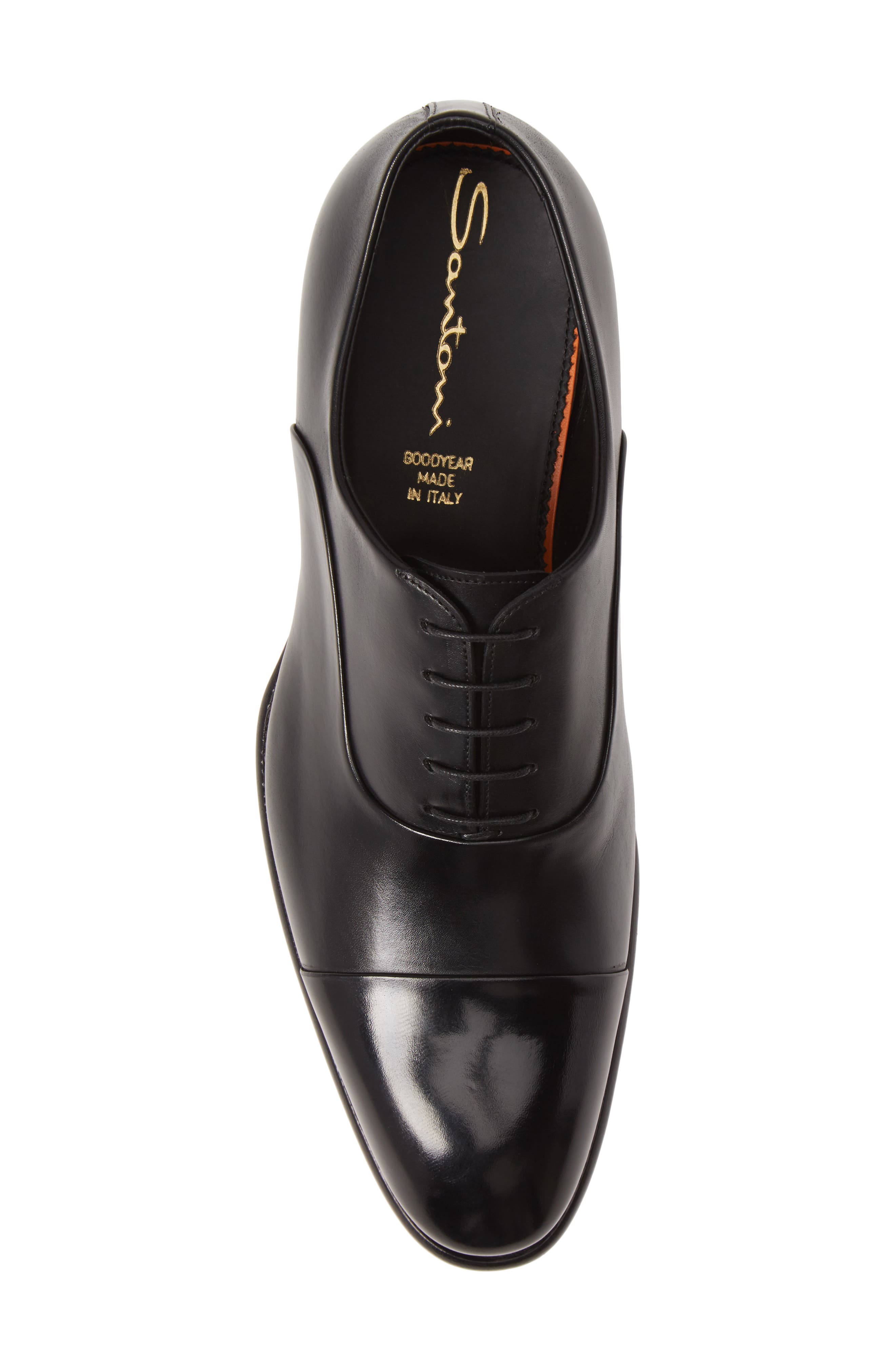Santoni Isaac Cap Toe Oxford, Alternate, color, Black
