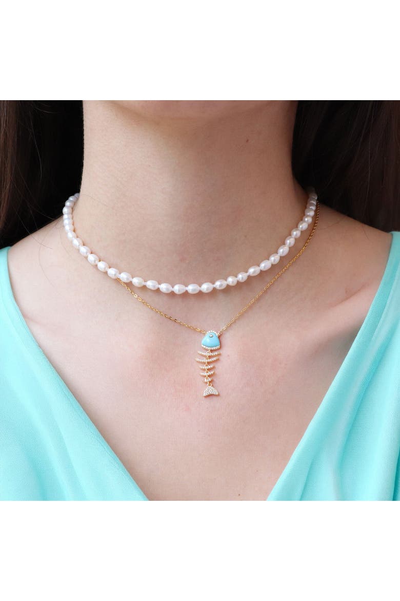 Turquoise Fish Necklace, Alternate, color, Turquoise