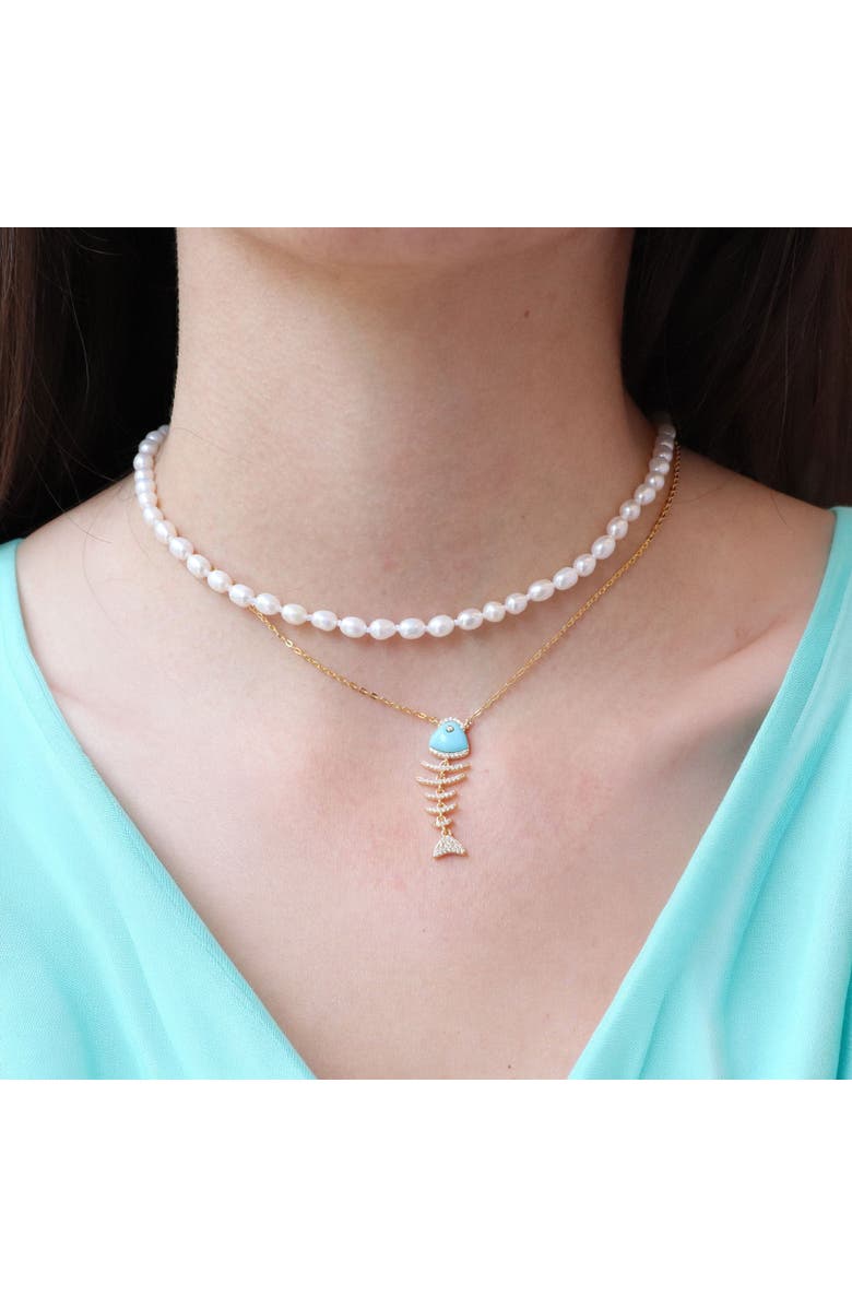 The Lovery Fine Jewelry Turquoise Fish Necklace, Alternate, color, Turquoise