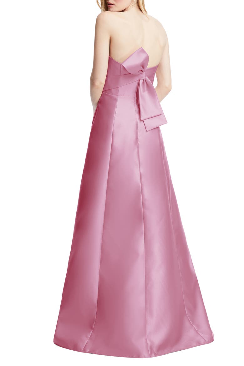 Strapless Satin A-Line Gown, Alternate, color, POWDER PINK