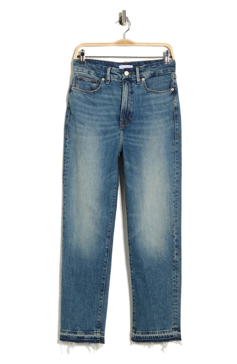 Good American Soft-Tech Good Legs Straight Leg Jeans, Main, color, Indigo855