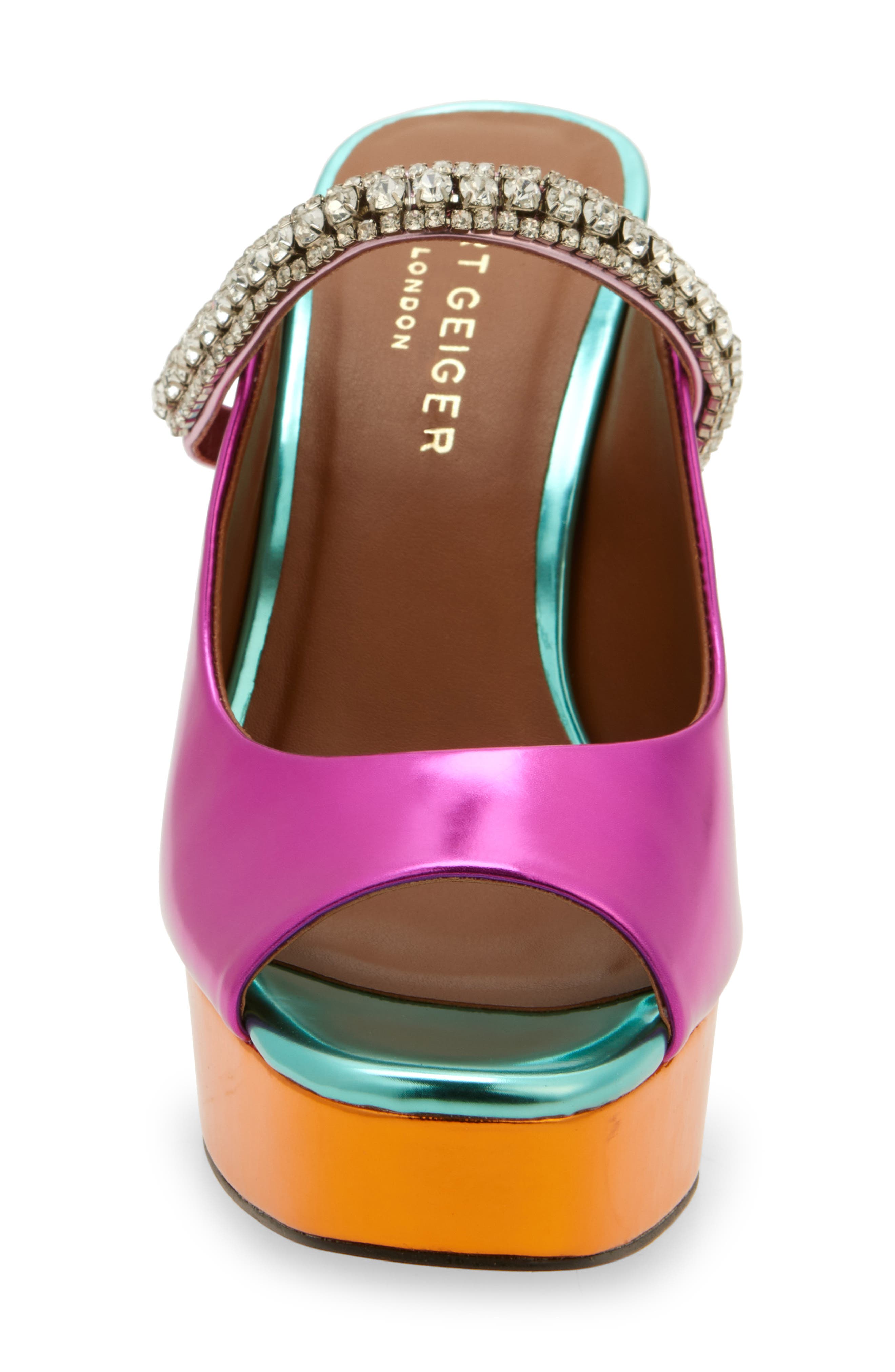 Kurt Geiger London Duke Platform Peep Toe Mule, Alternate, color, Pink Multi