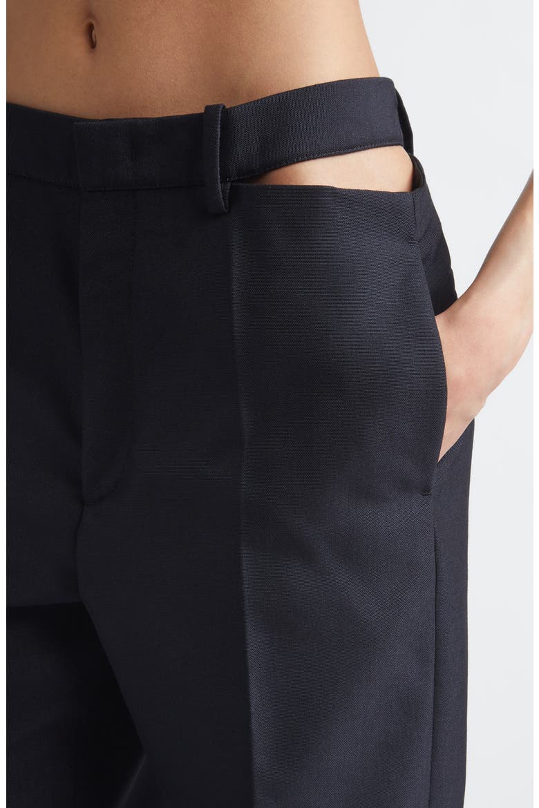 Slashed Waist Wool & Mohair Straight Leg Pants, Alternate, color, MIDNIGHT