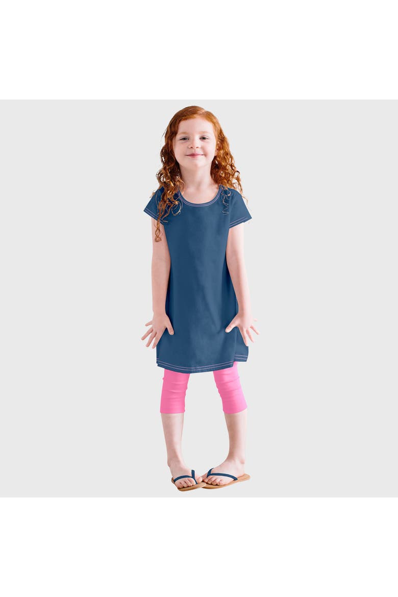 Girls 100% Cotton Soft Knit Jersey Cap Sleeve Dress, Main, color, Medium Pink