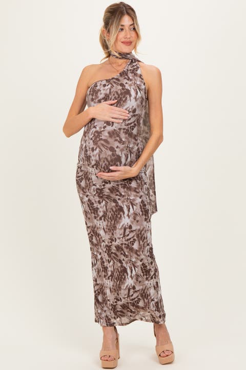Printed Halter Maxi Dress