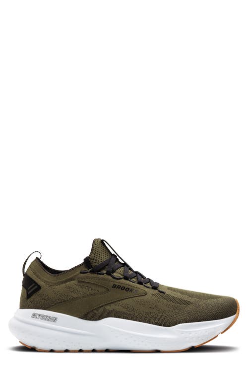 Brooks Glycerin Stealthfit 21 Running Shoe In Green/black/white