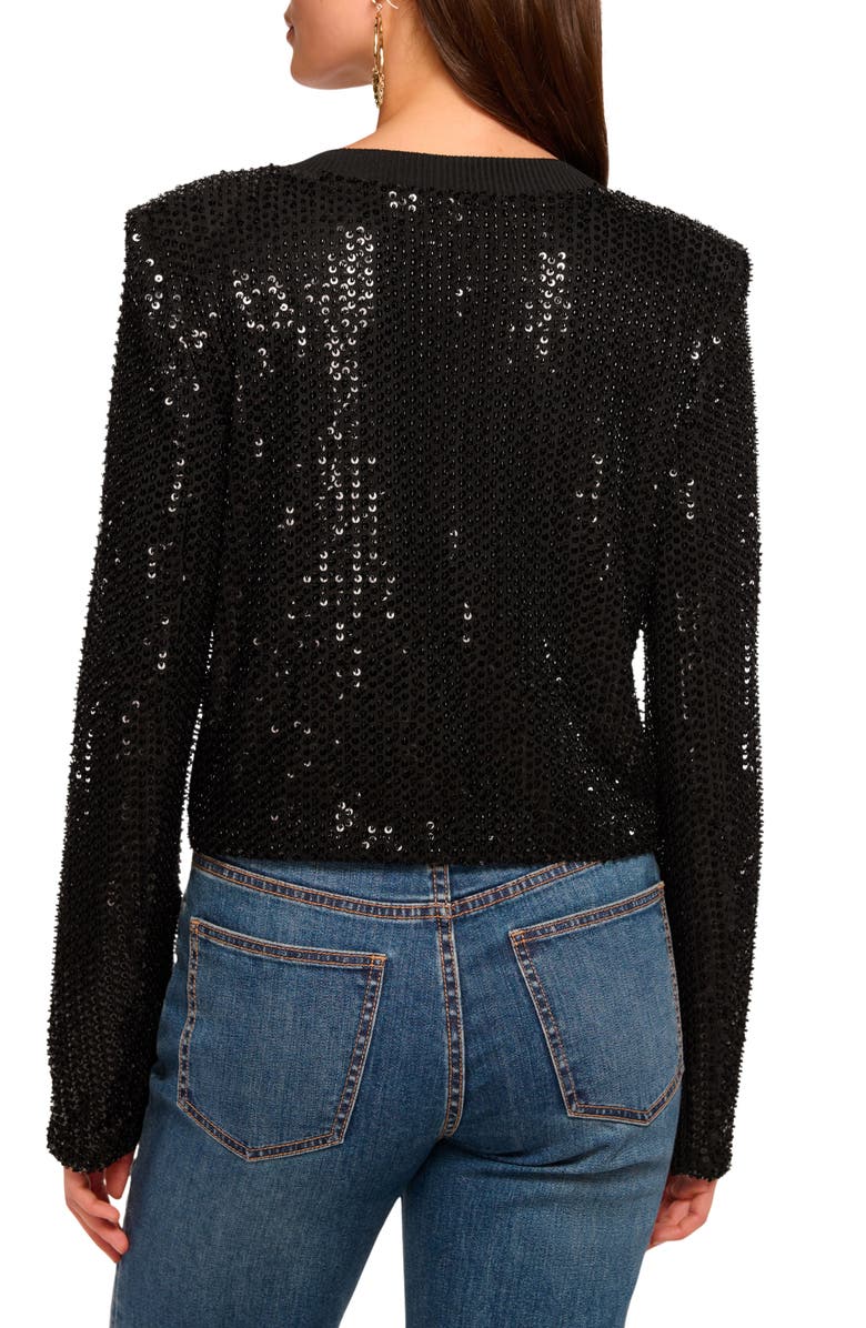 Ramy Brook Anna Sequin Jacket, Alternate, color, Black Beaded Mesh