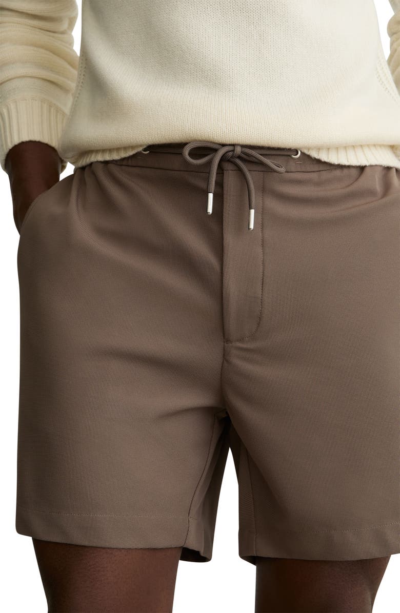 Reiss Newmark Drawstring Shorts, Alternate, color, Mocha Brown