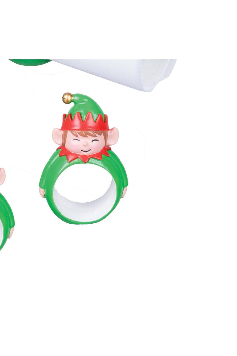 Elf Napkin Rings, Set of 4, Alternate, color, Green