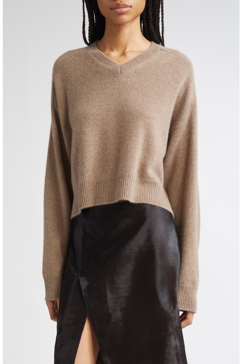 Anzor Cashmere V-Neck Sweater, Main, color, TAUPE MELANGE
