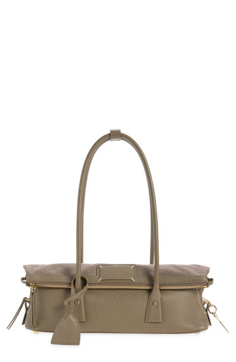 5AC Leather & Canvas East/West Shoulder Bag