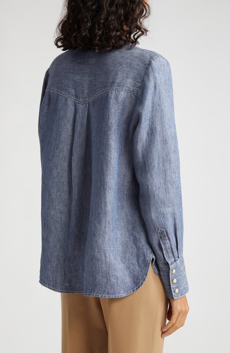 TWP Rancher's Daughter Denim Snap-Up Shirt, Alternate, color, Medium Indigo